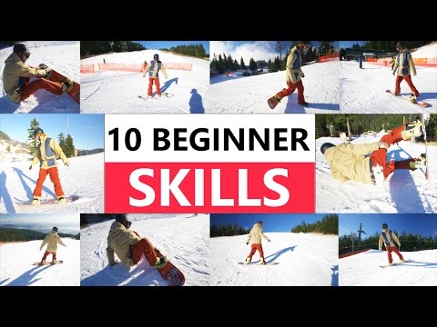 10 Beginner Snowboard Skills - First Day Riding