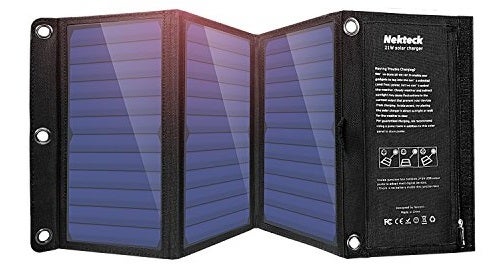 Nekteck 20W Solar Charger with 2-Port USB Charger