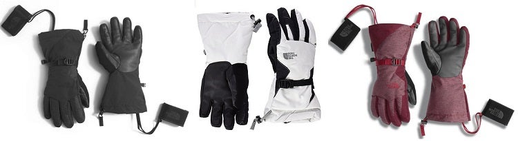 نادر north face ski gloves womens 