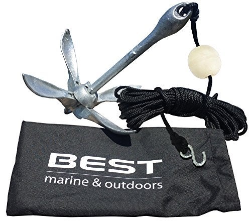 collapsable anchor and storage bag kayak Anchor Kit with 40 ft of rope