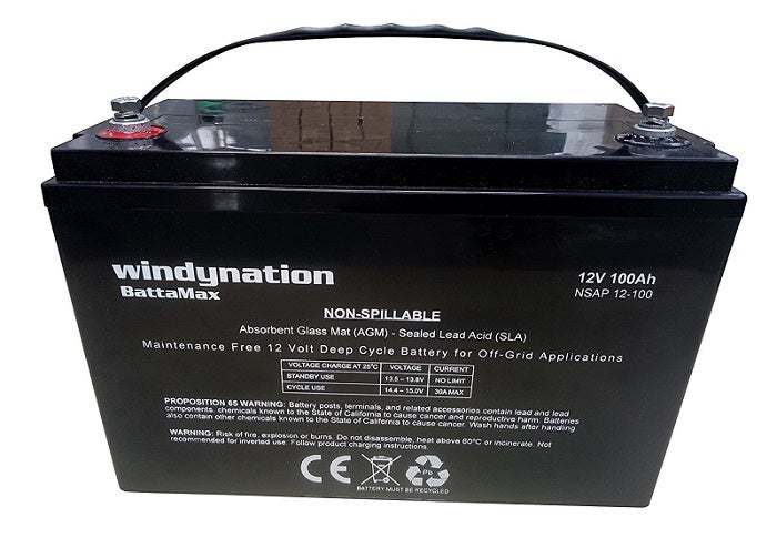 WindyNation BattaMax AGM SLA Deep Cycle VRLA Battery