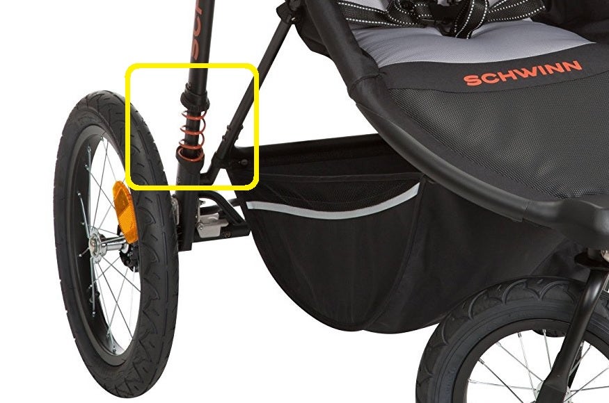 Jogging stroller suspension