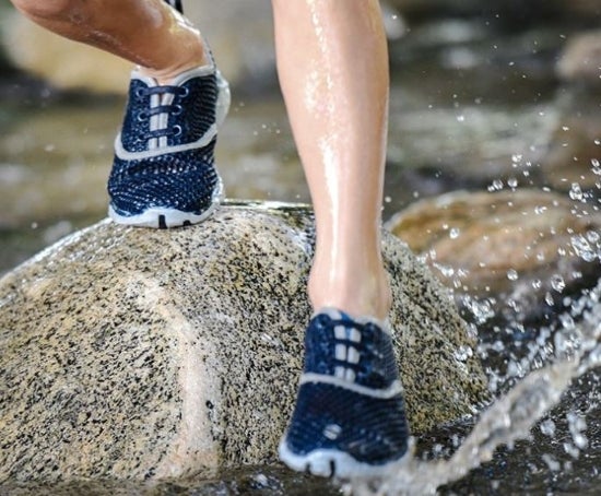 water shoes on rocks