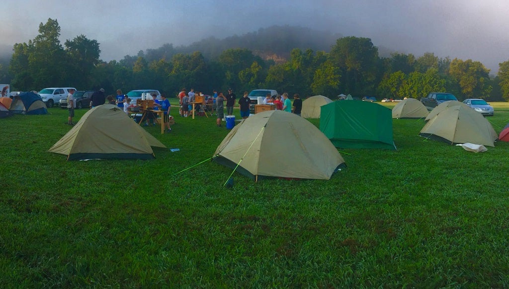 camping in the rain