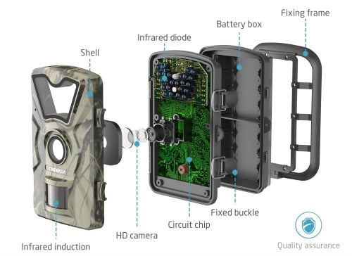 Infrared-Wildlife-Surveillance-Security-Upgraded trail camera exploded diagram