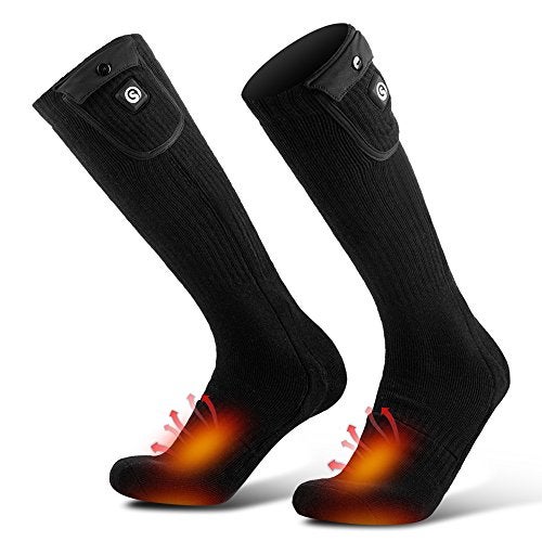 HEATED SOCKS for Men Women Thermal Rechargeable Black 3 Heating 4000mAh WOOCHY 