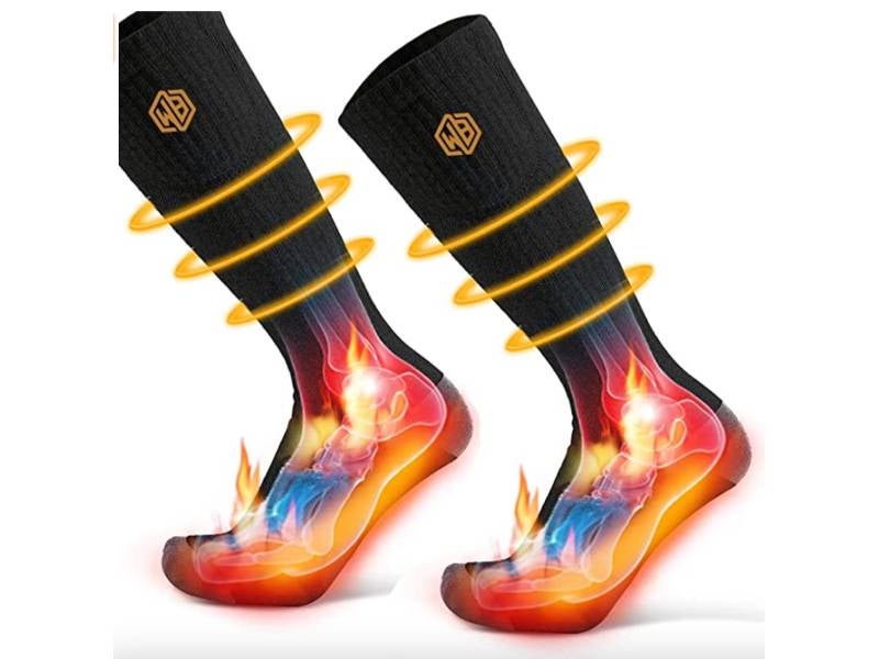 HATMIG Winter Rechargeable Electric Thermal Socks with 4200mAh Bat Heated Socks 