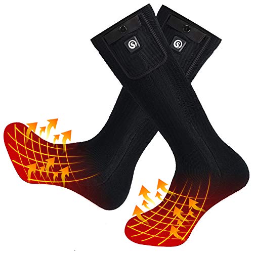 UK Electric Heated Socks Boot Feet Warmer Winter USB Rechargable Battery Sock@ 