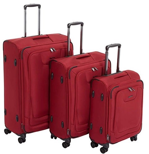 AmazonBasics Premium Expandable Softside Spinner Luggage best spinner suitcase