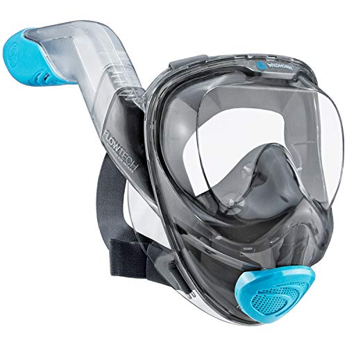 L/XL Snorkel Master Blue Full Face Prescription Mask w/ GoPro Clip