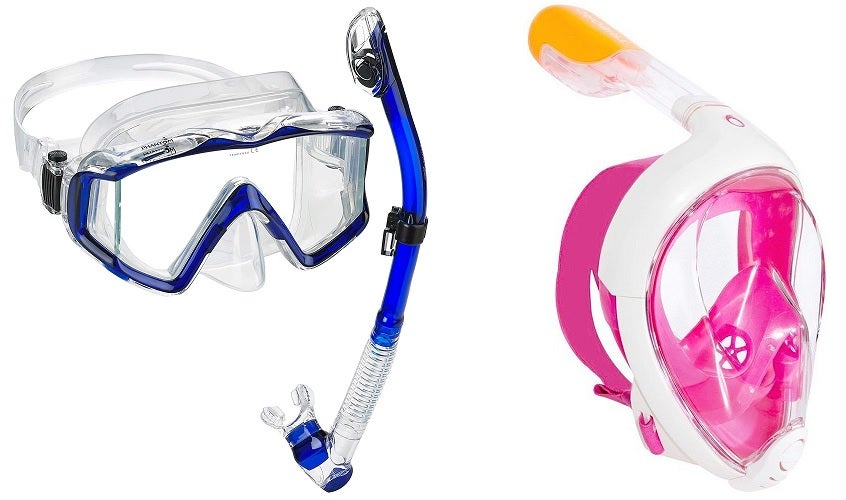 dry snorkel mask vs full face snorkel mask