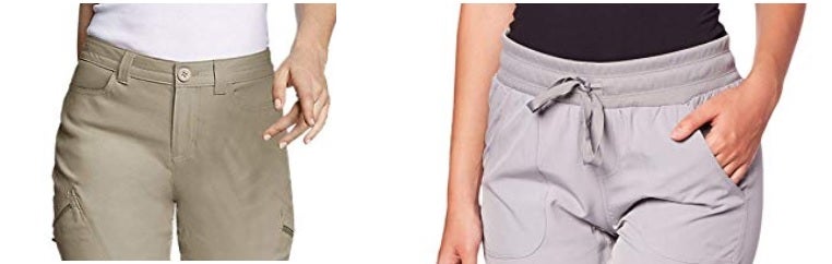 womens travel pants closure