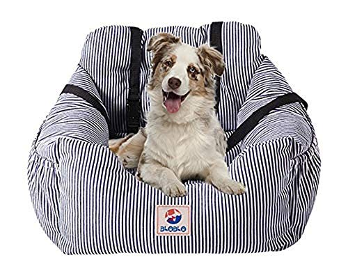 Kosgoo Dog Car Seat for Small Dogs,Fully Detachable and Washable Puppy Dog Booster Seats with Storage Pockets and Clip-On Safety Leash,Non-Slip Base Dog Bed Dual-use for Car and Home Black 