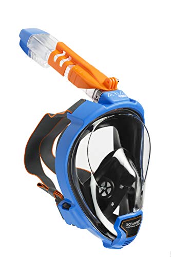 OCTOBERMOON FULL FACE SNORKEL MASK L/XL Black Free Shipping 