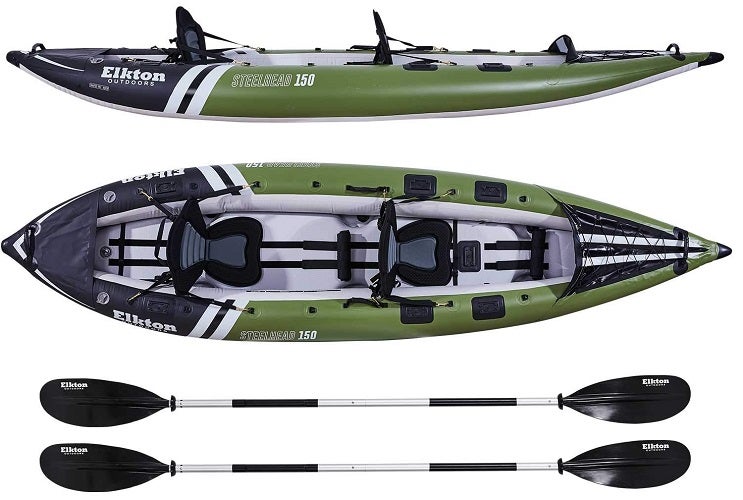 Elkton Outdoors Steelhead Inflatable Fishing Kayak