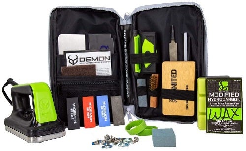 Demon Mechanic Elite X Ski Tuning Kit & Snowboard Tuning Kit with Ski Wax Iron, Ski and Snowboard Wax & Demon Elite X Ski