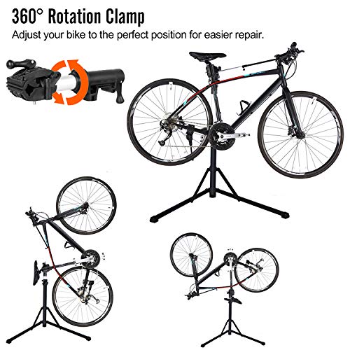 Pro Bicycle Repair Stand Rack 42-74" Adjustable Bike Mending Rack 360° Clamps 
