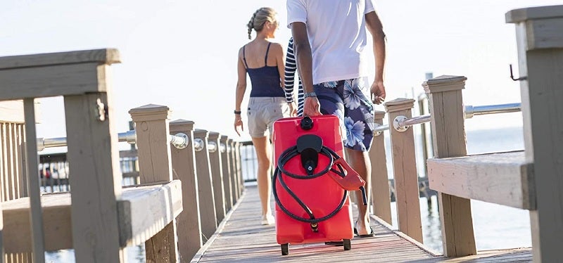 Duramax gas caddy on pier marine