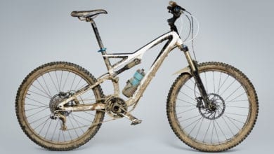 Muddy mountain bike