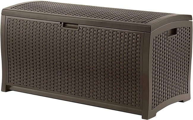 Suncast Resin Wicker Patio Outdoor Storage Container