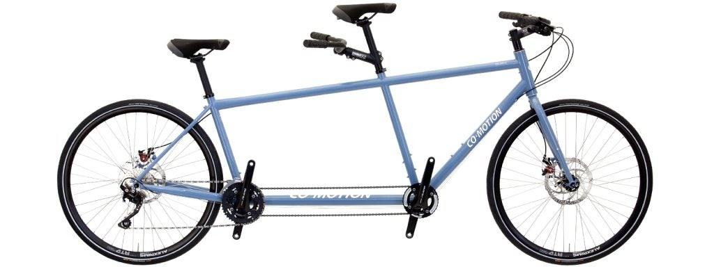 A tandem bicycle is a bicycle built for two riders.