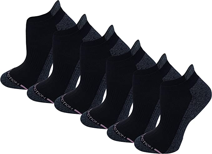 Dr. Motion Women's Men 6pk Compression Low Cut Anklet Socks