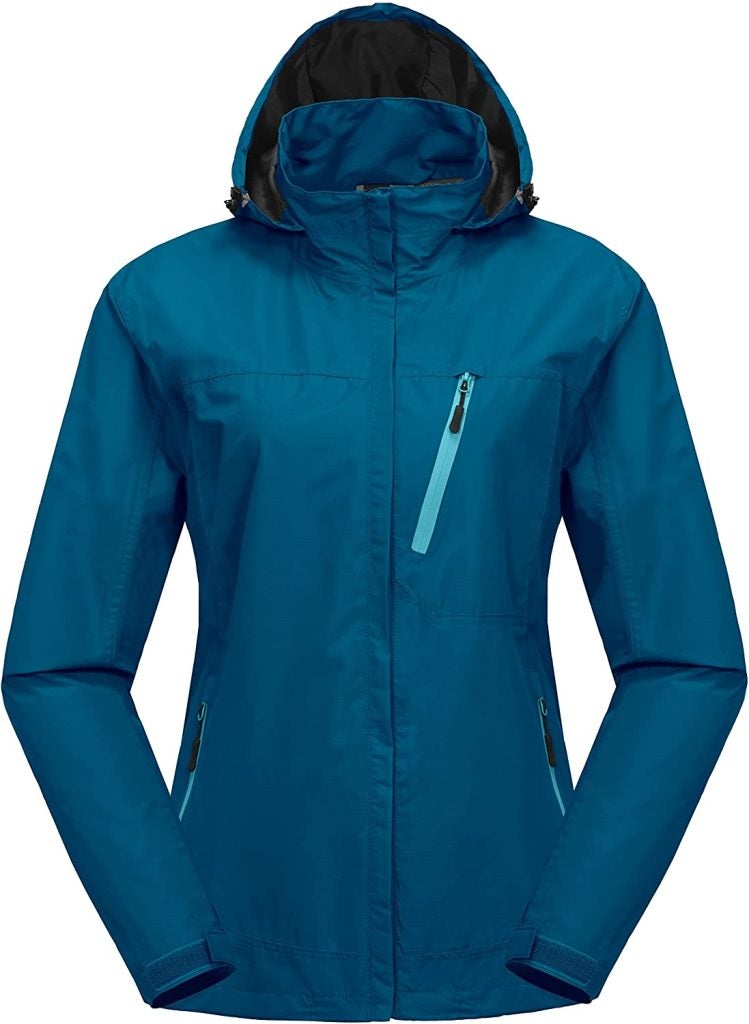 Little Donkey Andy Women's Waterproof Breathable Hiking Travel Rain Jacket Lightweight Hooded Windbreaker Rain Shell Coat
