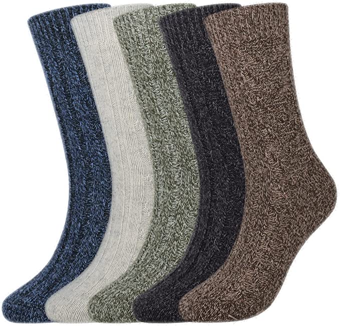 Jeasona 5-pack neutral colored wool socks