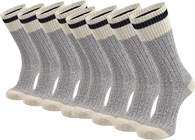 Kodiak grey, beige and black wool socks