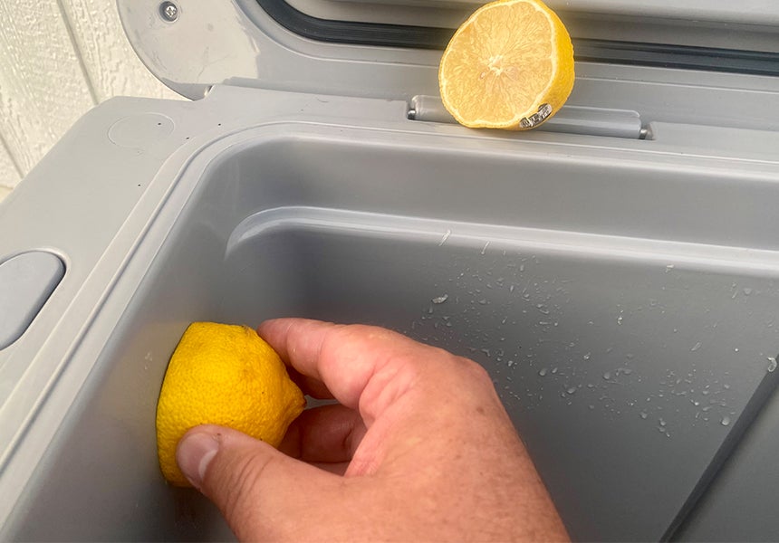 How to clean a smelly cooler: Lemons