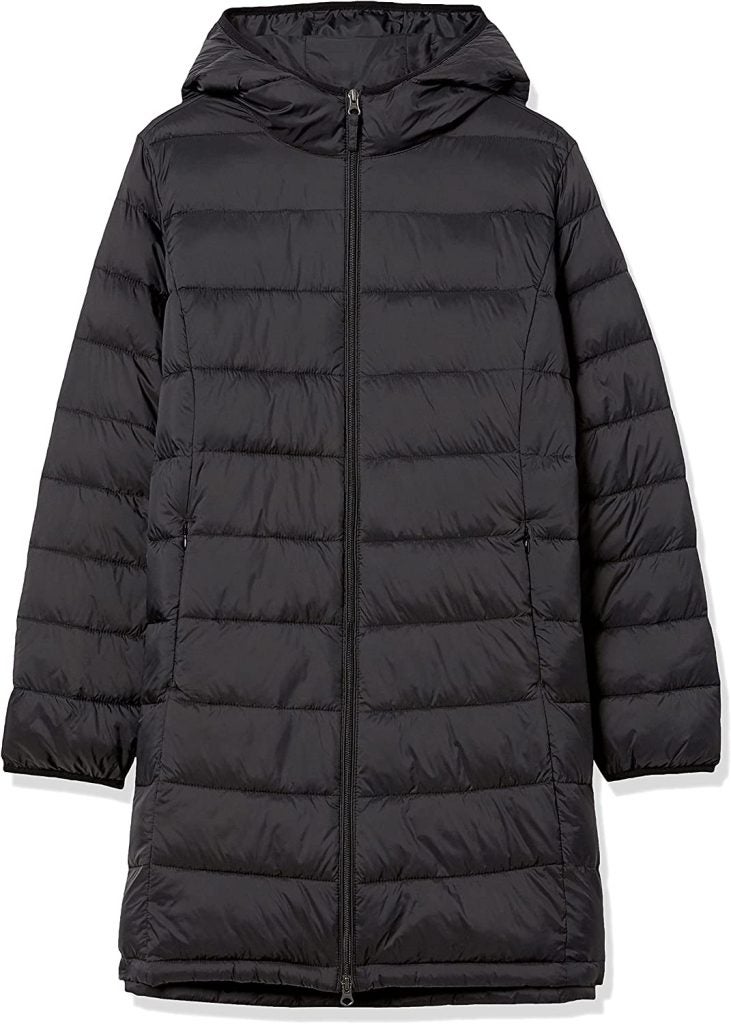 Amazon essentials puffer jacket, front view