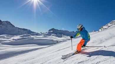 Read this guide on how to get ready for ski season to make sure you have the gear and fitness you need to hit the slopes safely. Credit: Lukas Gojda/Shutterstock