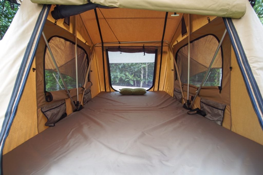 Interior space in rooftops tents is generally limited. Credit: Manida Thiensiripipat/Shutterstock